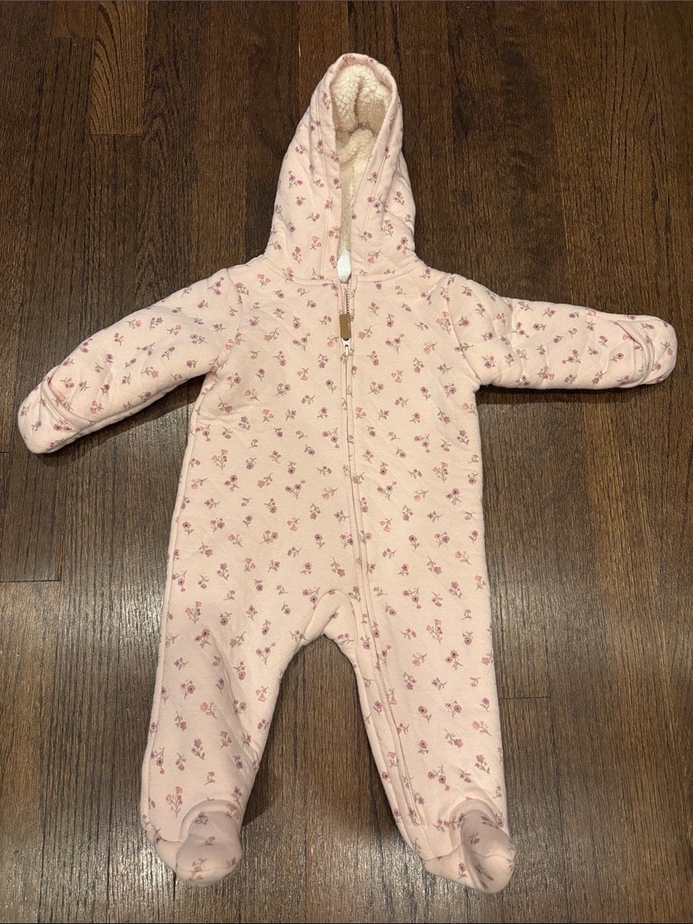 Carter’s Pink Floral one piece snowsuit